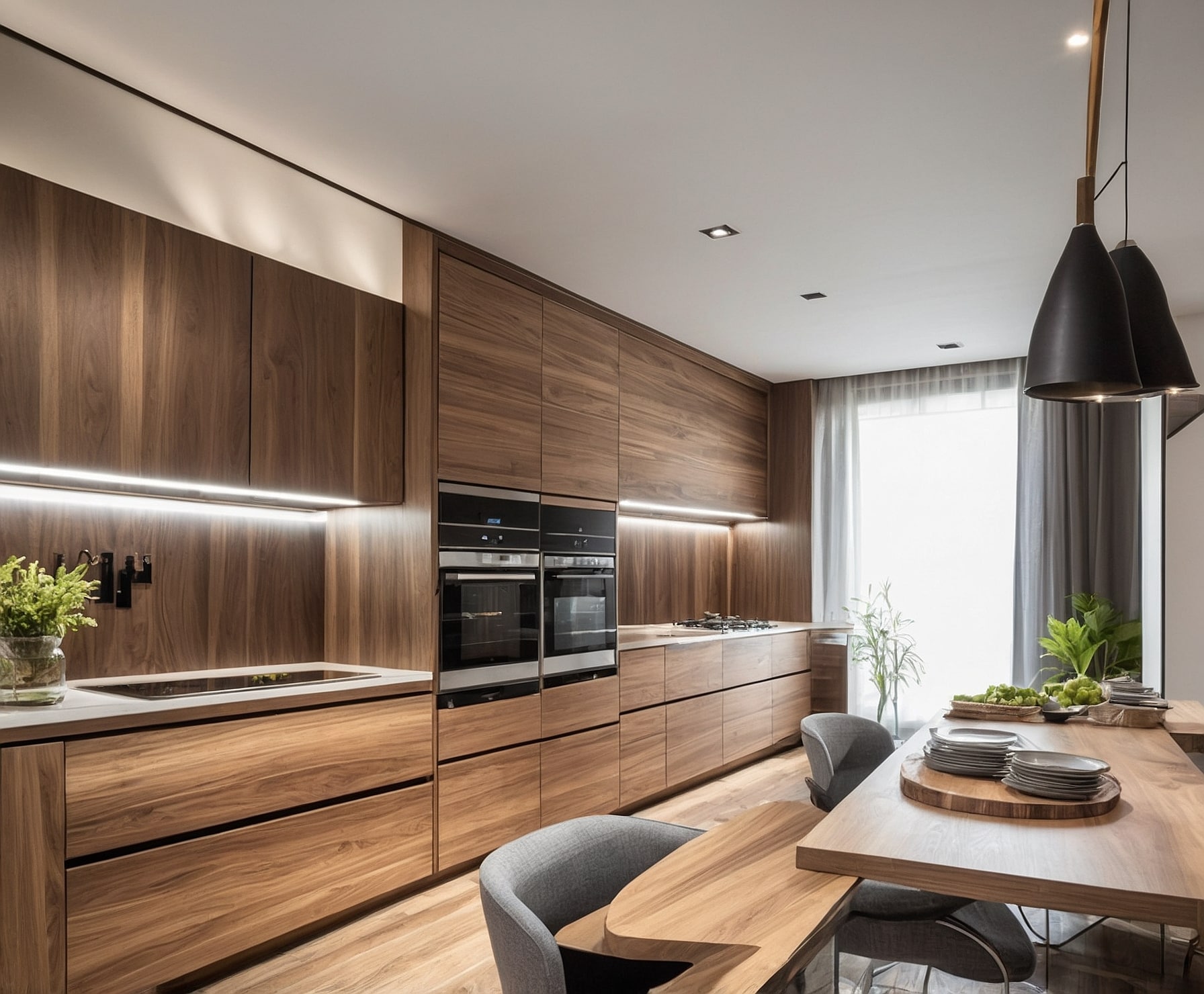 Reforma de cocina en madera de nogal